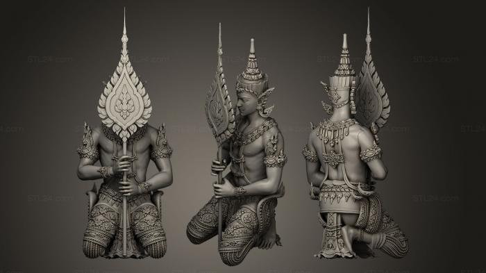 Скульптуры индийские (Ангел-хранитель, STKI_0007) 3D модель для ЧПУ станка
